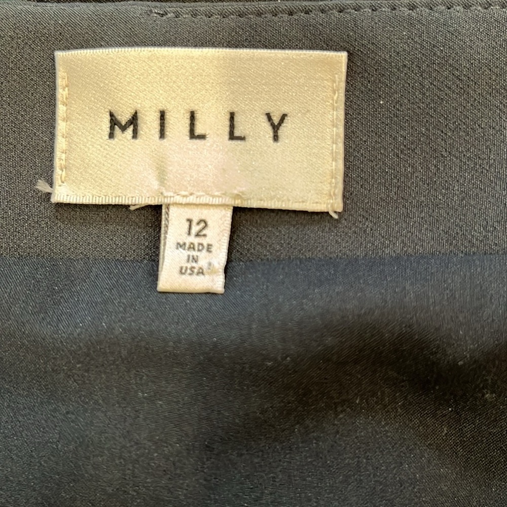 EUC Milly dress off/at the edge of the shoulder flutter sleeve in steel grey - Picture 7 of 11